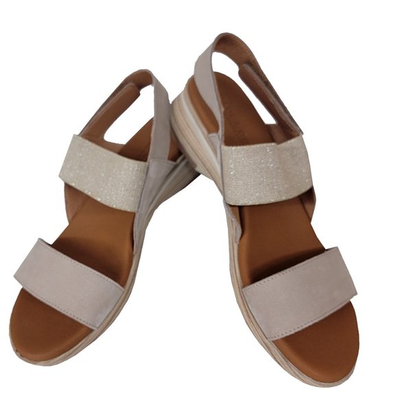 Paula Urban Nabuk Sandal Tan & Tortola Size 6.5 Style 4-8443 NIB - Picture 2 of 4